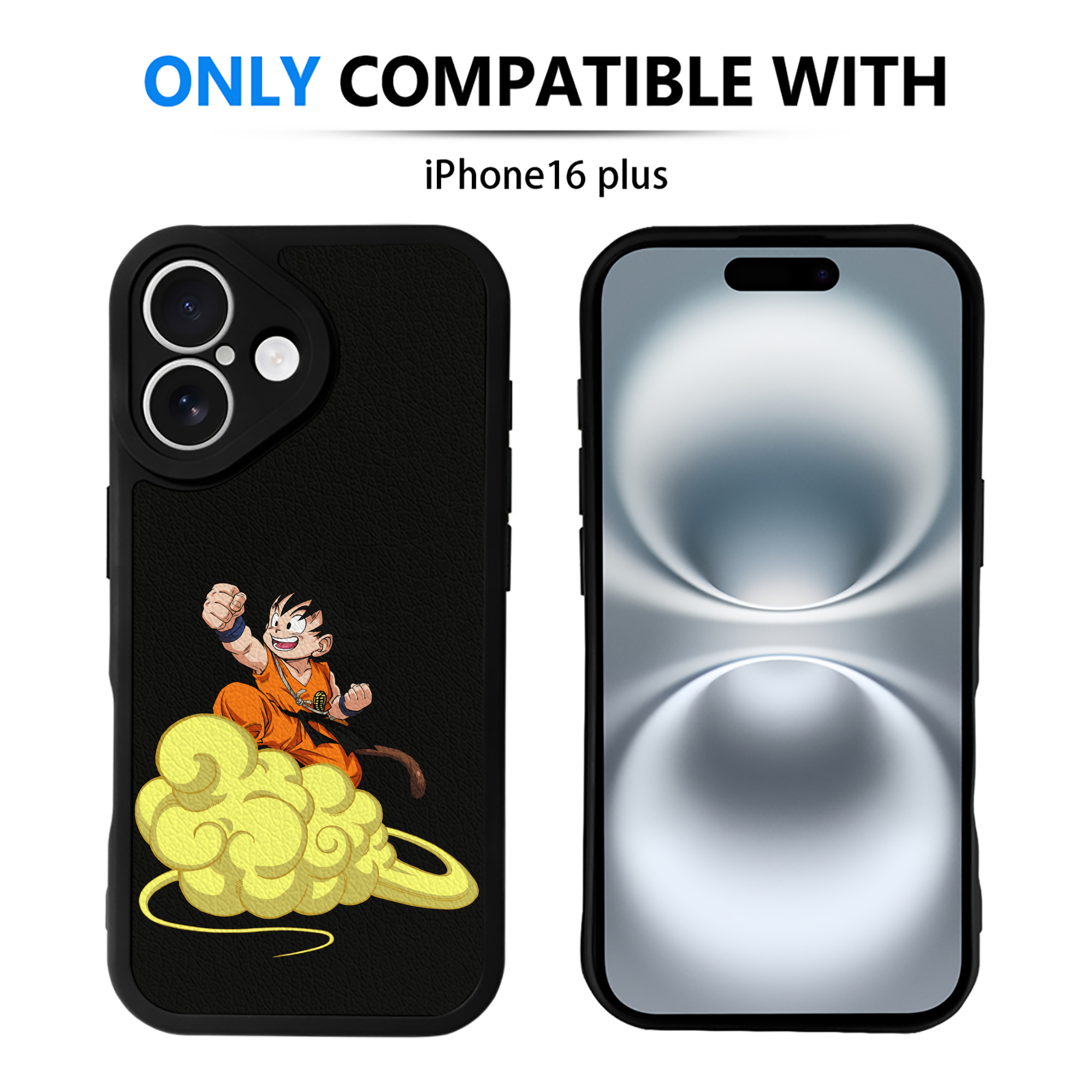 （画像用） ドラゴンボール 孫悟空（そん ごくう）Son Goku カカロット DRAGON BALL Kakarotto 【iPhone 16シリーズ対応】シリコンスマホケース（レザー調） 材質：シリコン